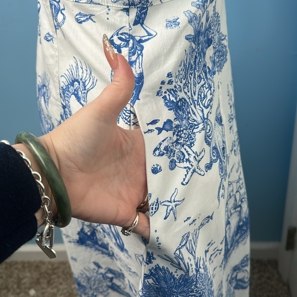 New AVEC LES FILLES Toile Nautical Print Cotton Blend Midi Dress NWT size 10 - Picture 7 of 13